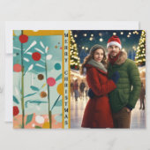 Kerstquilt drie foto feestdagenkaart (Voorkant)