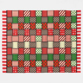 Kerstquilt Plaid Fleece Deken (Voorkant (Horizontaal))