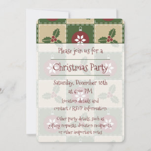 Kerstquiltsfeestuitnodiging Kaart