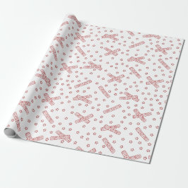 Kerstrackers Red Toile Cadeaupapier