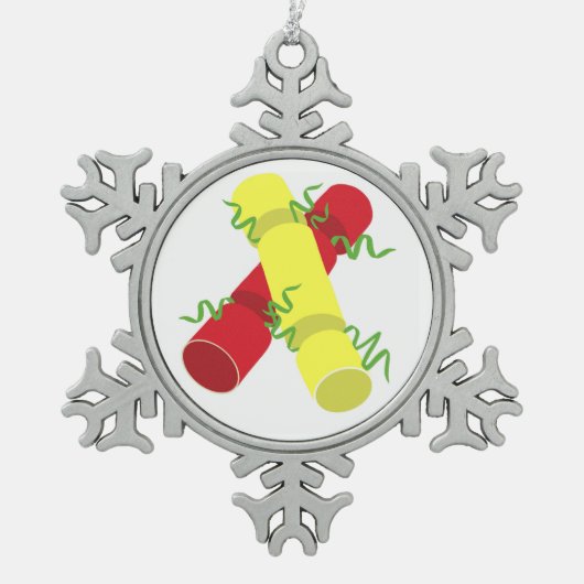 Kerstrackers Tin Sneeuwvlok Ornament (Voorkant)