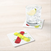 Kerstrackers Vierkante Kartonnen Onderzetter (Insitu)