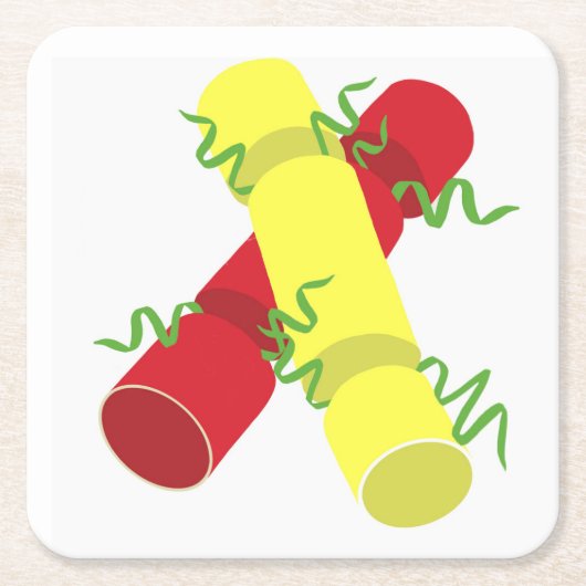 Kerstrackers Vierkante Kartonnen Onderzetter (Voorkant)