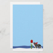 Kerstrand Collie Mail Briefpapier (Voorkant / Achterkant)