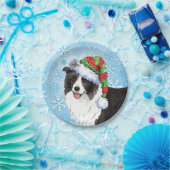 kerstrand collie papieren bordje (Feest)