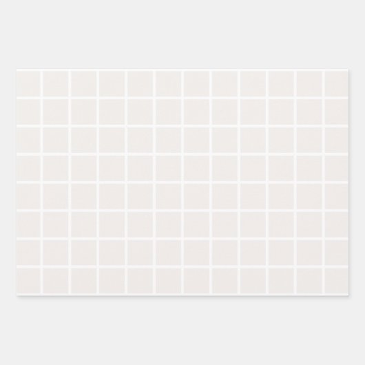 Kerstrasterpatroon Bleek beige en witte plaat Inpakpapier Vel (Voorkant)