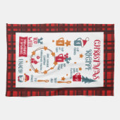 Kerstrecept Feestelijk rood geplakt Theedoek (Horizontaal)