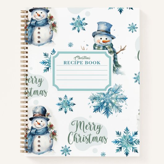 Kerstrecept Snowman Notitieboek (Voorkant)