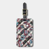 kerstrecker Pset Blue Burgundy Bagagelabel (Voorkant verticaal)