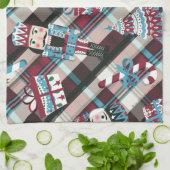 kerstrecker Pset Blue Burgundy Theedoek (Gevouwen)