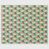 kerstrecorder Blauwgroen feestdag cadeaus Cadeaupapier (Vlak)