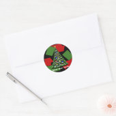 kerstrecycleermachines ronde sticker (Envelop)