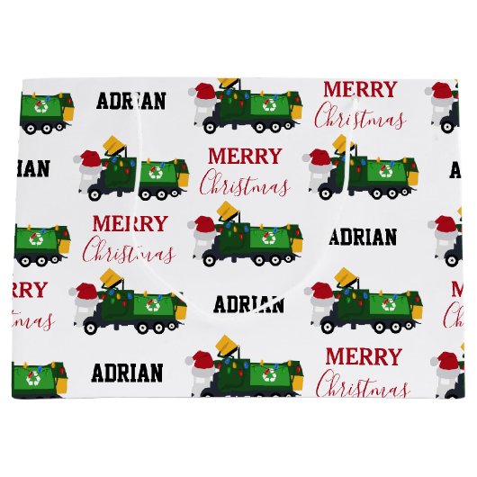 Kerstrecycling vuilnis - Aangepaste naam Groot Cadeauzakje (Voorkant)