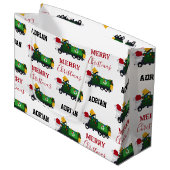 Kerstrecycling vuilnis - Aangepaste naam Groot Cadeauzakje (Voorkant Gekanteld)