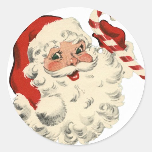 Kerstreder  kerstman ronde sticker (Voorkant)
