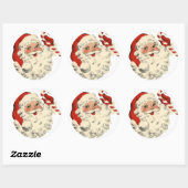 Kerstreder  kerstman ronde sticker (Vel)