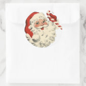 Kerstreder  kerstman ronde sticker (Tas)
