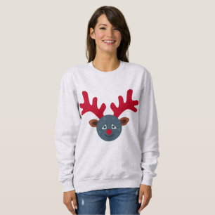 kerstreder maan emoji womens sweatshirt