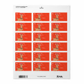 kerstredolph Reindeer Sticker Gift Label (Full Sheet)