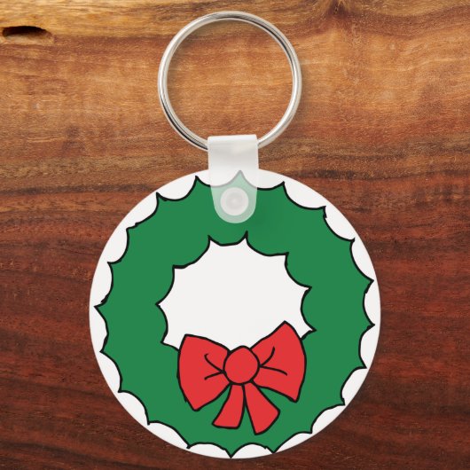 Kerstref Tekening kerstmis Garland Clipart Sleutelhanger (Achterkant)