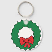 Kerstref Tekening kerstmis Garland Clipart Sleutelhanger (Achterkant)