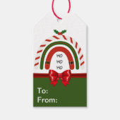 Kerstregenboog laat het sneeuwen cadeaulabel (Voorkant)