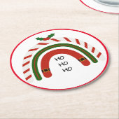 Kerstregenboog laat het sneeuwen ronde kartonnen onderzetter (Gebogen)