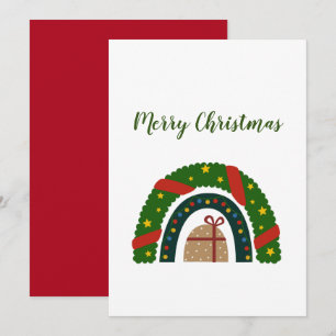 kerstregenboog met een Cadeau Feestdagenkaart