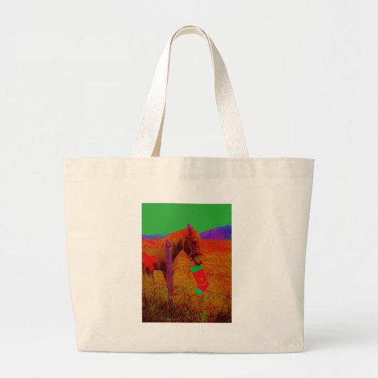 kerstregenboogpaard grote tote bag (Voorkant)