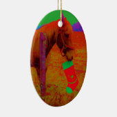 kerstregenboogpaard keramisch ornament (Rechts)