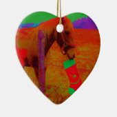 kerstregenboogpaard keramisch ornament (Rechts)