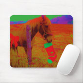 kerstregenboogpaard muismat (Met muis)