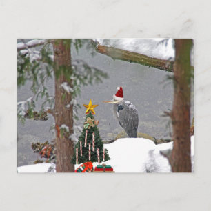 Kerstreiger in de sneeuw Foto Feestdagenkaart