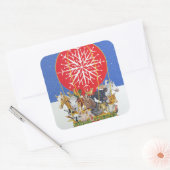 kerstreis vierkante sticker (Envelop)