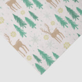 Kerstrender in het Evergreen Winter Forest Tissuepapier (Detail)