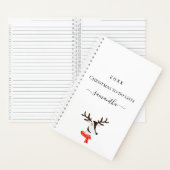 Kerstrender rood wit om lijsten te maken notitieboek (Binnen)