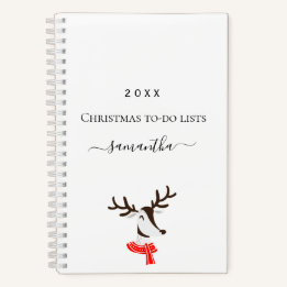Kerstrender rood wit om lijsten te maken notitieboek