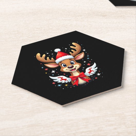 Kerstrendier (3) kartonnen onderzetters (Schuin)