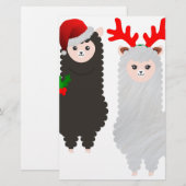 kerstrendier alpacas briefpapier (Voorkant / Achterkant)