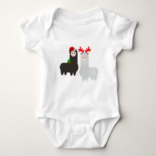 kerstrendier alpacas romper (Voorkant)