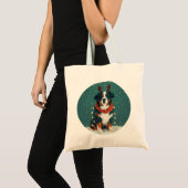 Kerstrendier Berner Sennenhond Tote Bag (Voorkant (product))