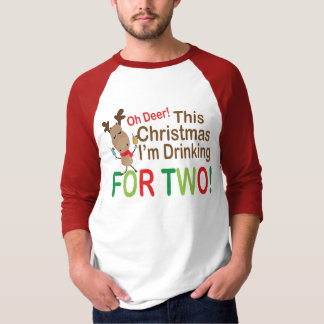 Kerstrendier drink twee zwangerschappen t-shirt
