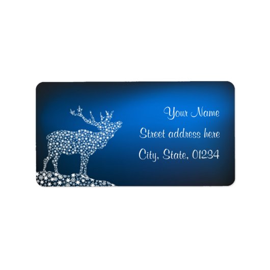 Kerstrendier en sterren etiket (Voorkant)