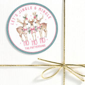 Kerstrendier Jingle & Mingle gepersonaliseerd Ronde Sticker