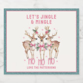 Kerstrendier Jingle & Mingle gepersonaliseerd Sparkling Wijnetiket (Enkel label)