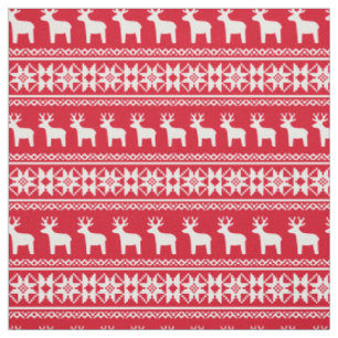 Kerstrendier Snowflake Pattern Red Stof