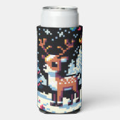 Kerstrendier Winter Wonderland Pixel Art (Seltzer Achterkant)