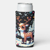 Kerstrendier Winter Wonderland Pixel Art (Seltzer Voorkant)