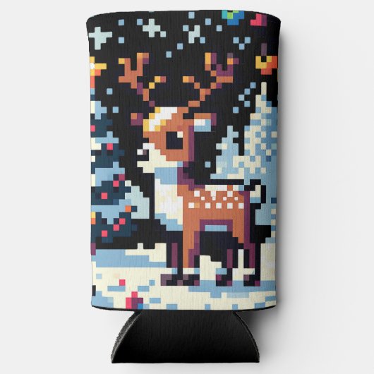 Kerstrendier Winter Wonderland Pixel Art (Voorkant)