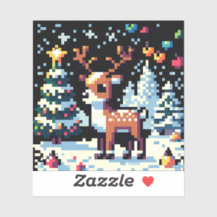 Kerstrendier Winter Wonderland Pixel Art Sticker